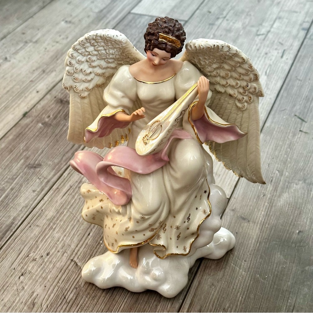 Lenox Heaven’s Millennium Melody Angel Madolin Figure 12 Inches